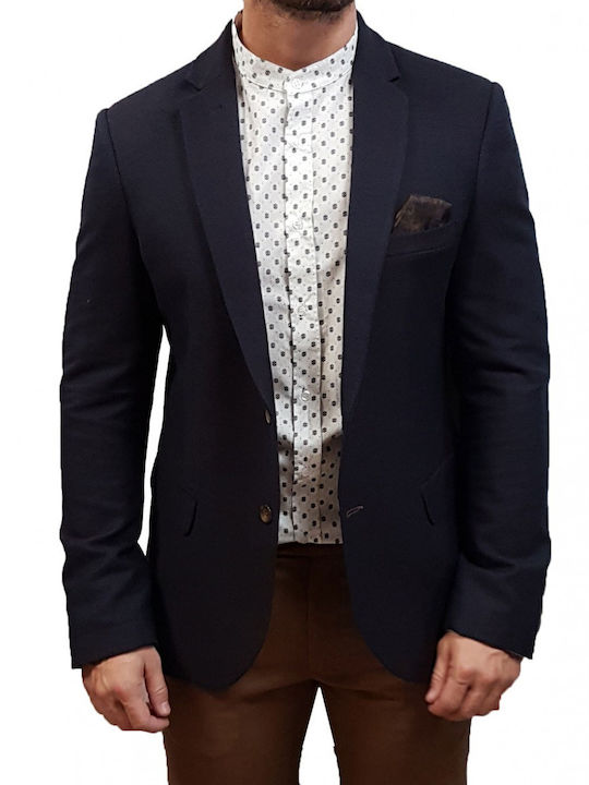 Men’s Jacket with Slim Fit Indigo