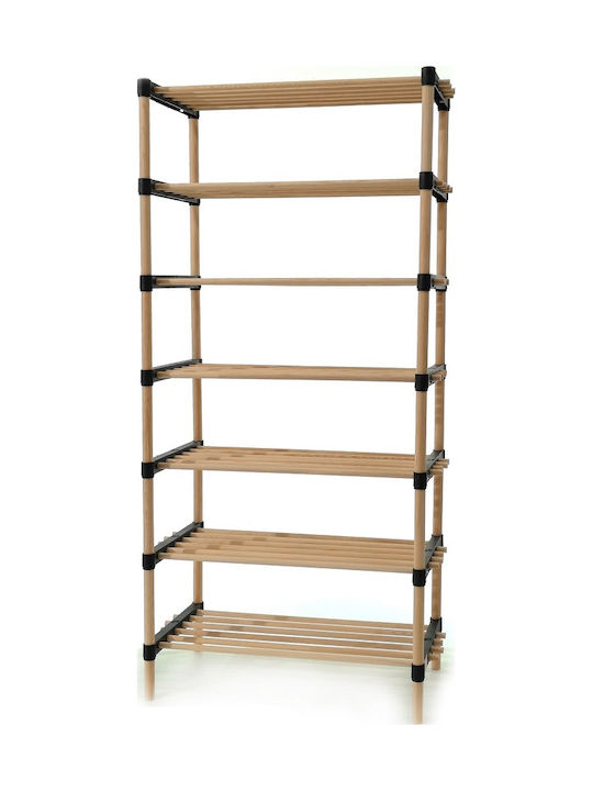 ArteLibre Floor Bathroom Shelf Wooden 56x29x115cm Black