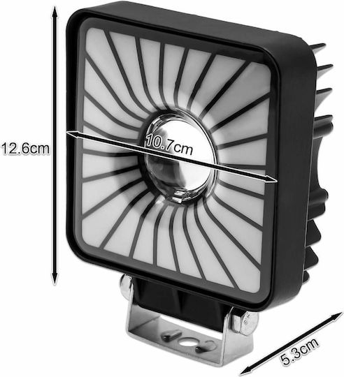 Squareς Headlights Car LED 12 / 24V with White Lighting 1pcs