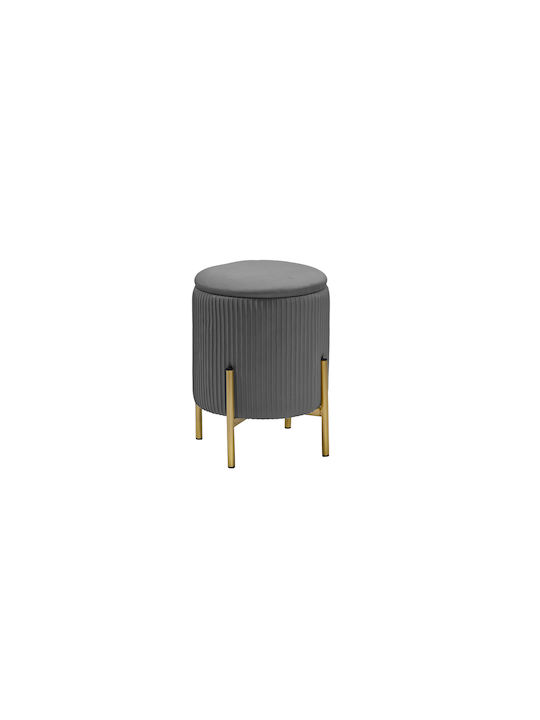 Hocker Für Das Wohnzimmer Klappbar Mit Stauraum Bezug Stoff Grau 30x30x42cm
