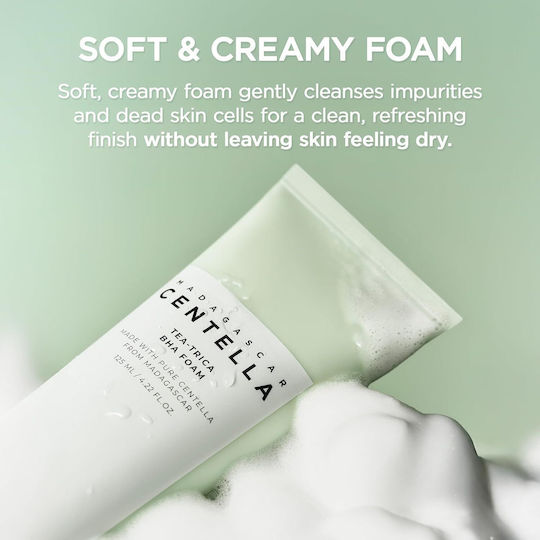 Skin1004 Madagascar Centella Tea-Trica BHA Foam Facial Cleansing Foam for Acne-prone Skin 125ml