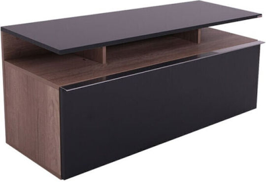 Temano Επιδαπέδιο Μαύρη Gloss-καρυδί 117x40x48εκ.