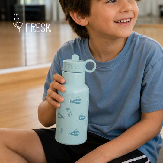 Kids Water Bottle Thermos Silicone With Straw Coffee 350ml