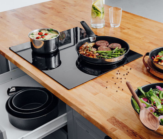 Tefal Ingenio Excellence Fusion Set De Vase De Gătit Din Aluminiu Cu Acoperire Interioară Antiaderent 3 Piese