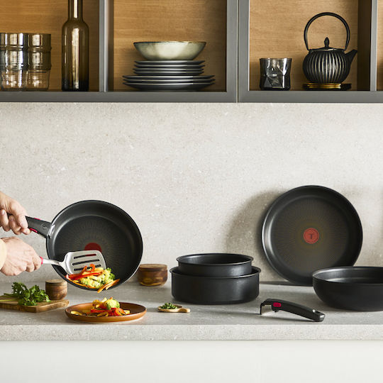 Tefal Ingenio Excellence Fusion Set De Vase De Gătit Din Aluminiu Cu Acoperire Interioară Antiaderent 3 Piese