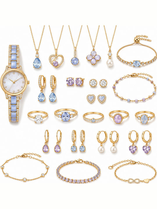 Kostibas Fashion Cutie Bijoux Misterioasă Mare Set De Bijuterii Cu Coliere Cercei Inel Și Bandă