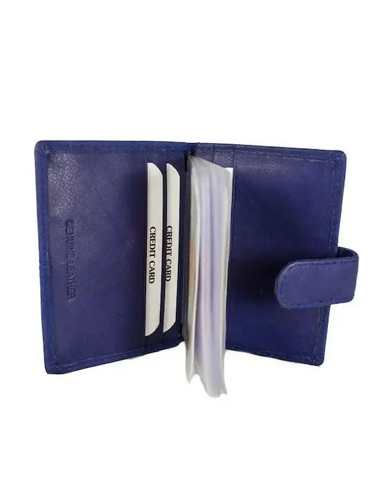 Leather Men's Wallet Cards Blue