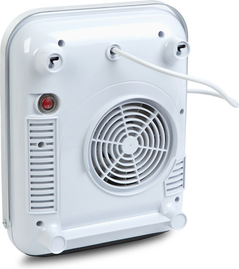 Radiator electric de tip ventilator pentru baie montat pe perete alb 2000W