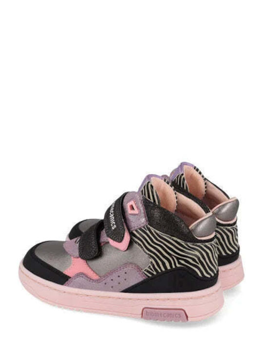 Kids Sneakers High Anatomic with Hoop & Loop Closure Pink
