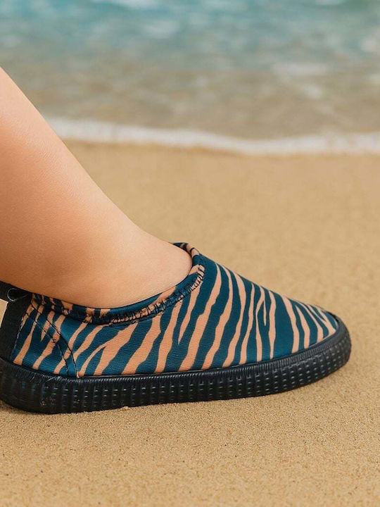 Blaue Zebra Kinder Strandschuhe