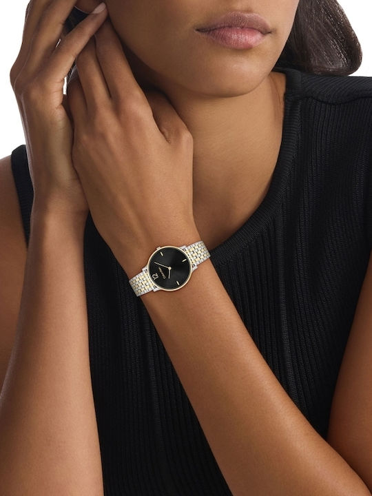 Calvin Klein Ceas De Damă Luxe 34mm Cu Baterie Și Brățară Metalică Argintie
