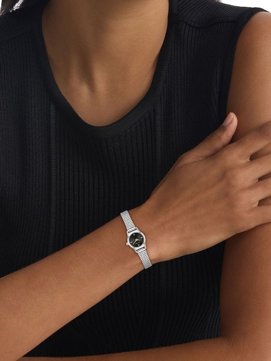 Calvin Klein Ceas Contemporan Pentru Femei 18mm Cu Baterie Și Brățară Metalică Argintie