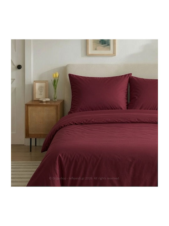 Casa Colori Плик за Завивка Памучен Двоен 200x240 Bordeaux