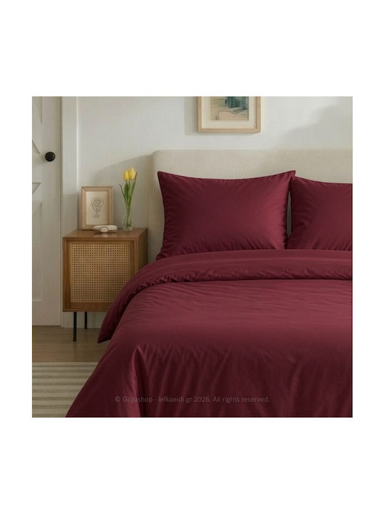 Casa Colori Pillowcase Set with Envelope Cover Bordeaux 50x70cm.
