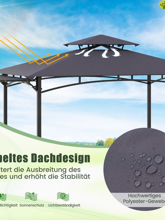 Costway Garten Gazebo Grau 3.18x1.53m