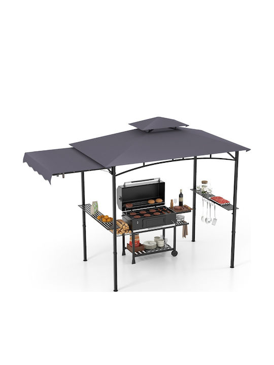 Costway Garten Gazebo Grau 3.18x1.53m