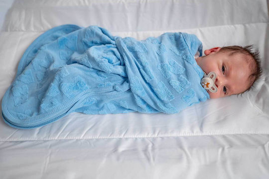 Offer Sleep Pip Crib Bumper Deluxe & Blisssnug Swaddle Blanket Light Blue Grey 2 Pieces