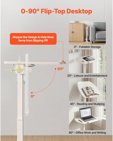 Vevor Laptop Table White BGGZTMAZCGSJQ6UCT001V0