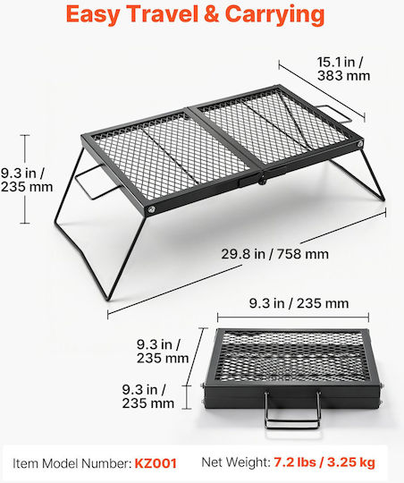 Vevor Camping Grill 29.8x15.1x3cm