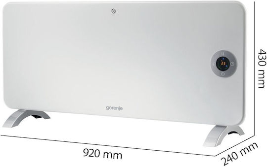 Gorenje Подов Конвектор 2000W с Електронен Термостат 92x43cm Бял