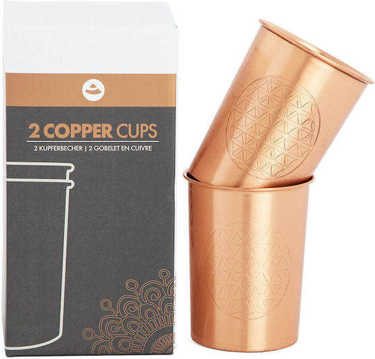 Bodhi Σετ Ποτήρια Νερού Χάλκινα Μπρούτζινο 250ml 2τμχ