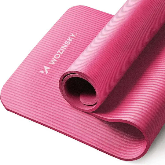 Wozinsky Στρώμα Γυμναστικής Yoga WNSP-PINK με Ιμάντα Μεταφοράς (181x61x1cm)