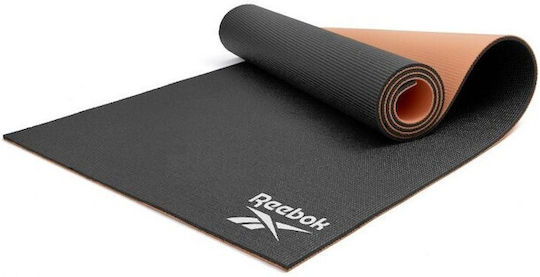 Reebok Double Sided Στρώμα Γυμναστικής Yoga Μαύρο με Ιμάντα Μεταφοράς (173x61x0.6cm)