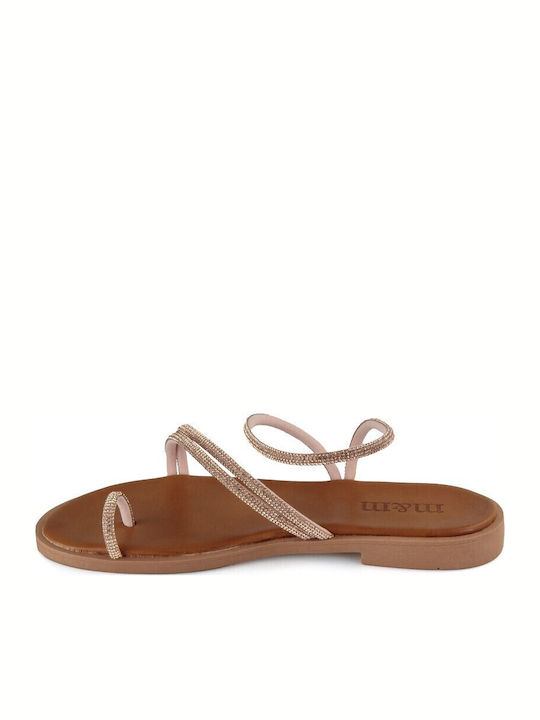 Leather Women's Flat Sandals Bronze