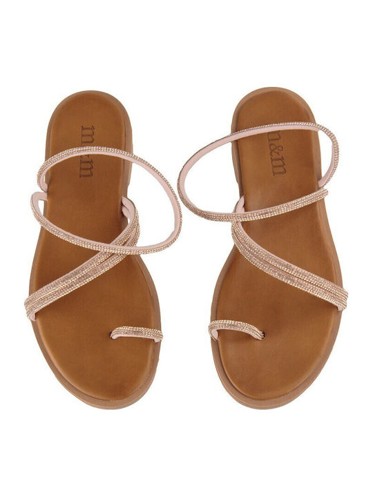 Leather Women's Flat Sandals Bronze
