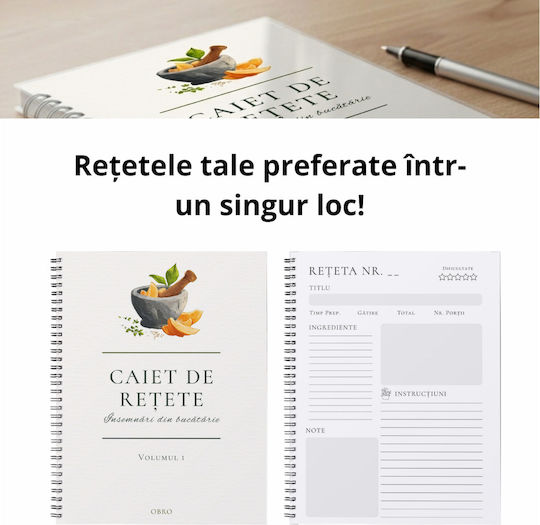 Caiet Spiral A4 Caietul De Rețete 53 Foi
