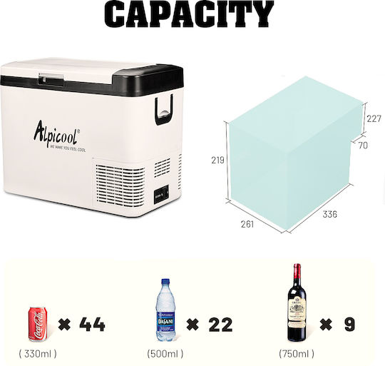 Alpicool Преносим Хладилник 35л 100-240V Сив