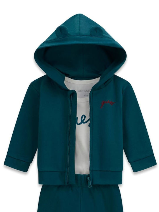 Kids Tracksuit Set With Jacket Green 3 Pieces