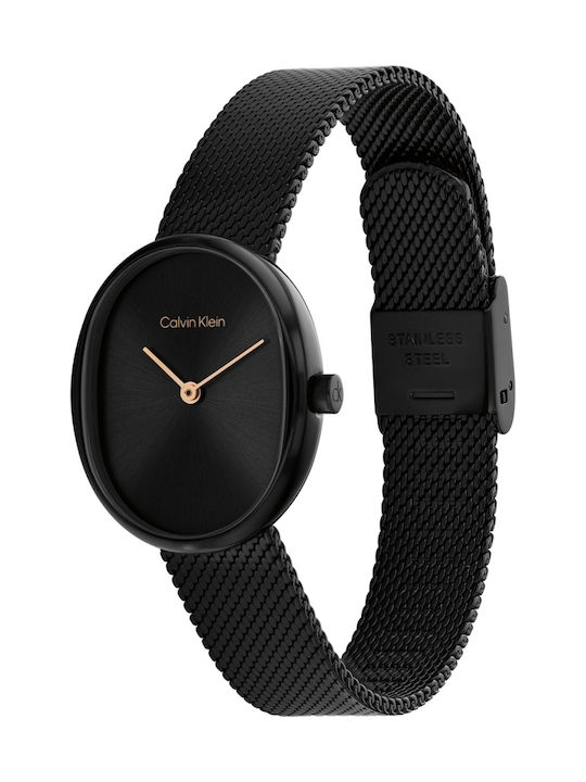 Calvin Klein Euphoria Ceas Dama 23.2mm Cu Baterie Cu Brățară Metalică Neagră