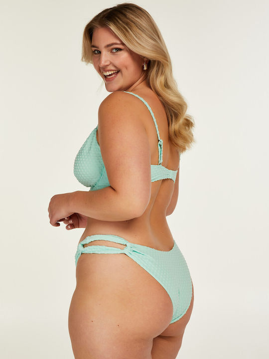 Bikini Bottoms High Waist Green Slip