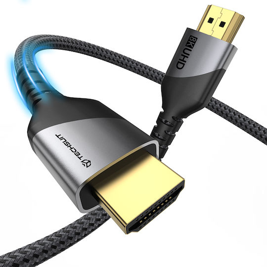 Techsuit HDMI 2.1 HDMI-Kabel mit HDMI-Stecker - HDMI-Stecker 2m Grau