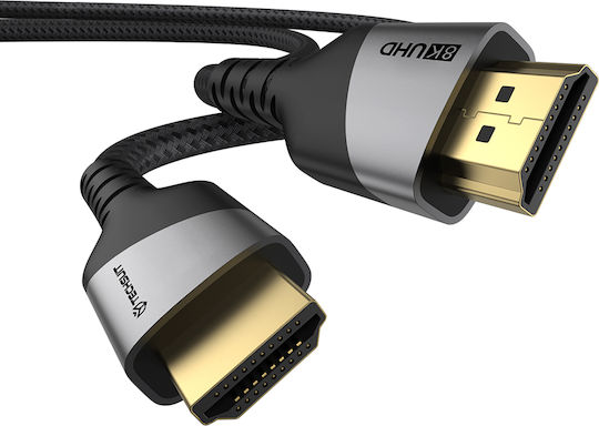 Techsuit HDMI 2.1 HDMI-Kabel mit HDMI-Stecker - HDMI-Stecker 2m Grau