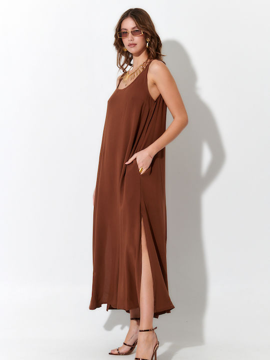 Sommer Maxi Kobi­ne­zón Damen­kleid Braun S262090