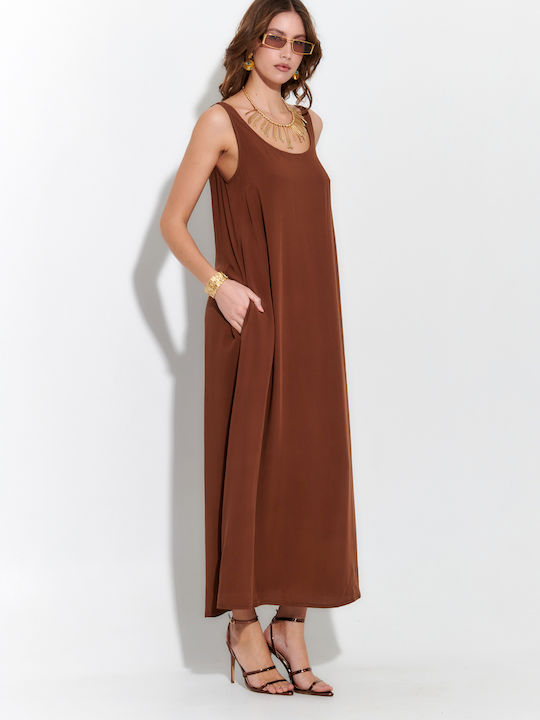 Sommer Maxi Kobi­ne­zón Damen­kleid Braun S262090