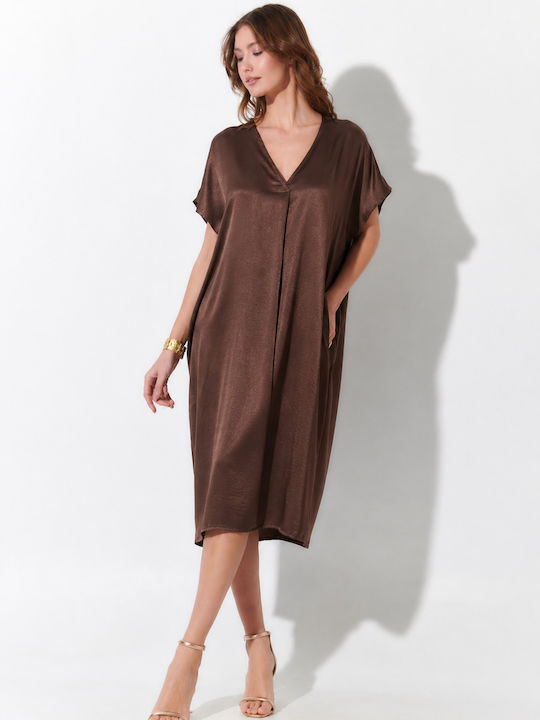 Sommer Midi Abendkleid Grün S262009-Braun