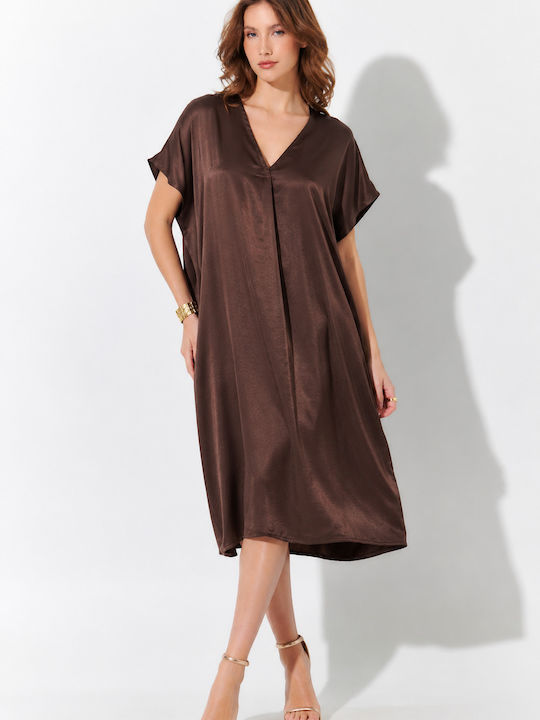 Sommer Midi Abendkleid Grün S262009-Braun