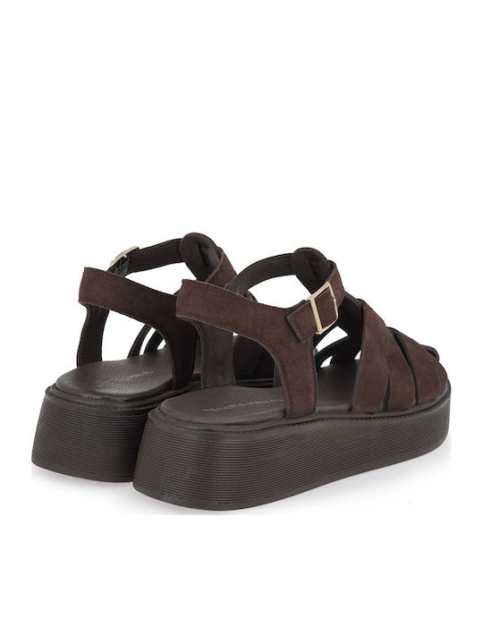 Γυναικεία Σανδάλια Flatforms Καφέ