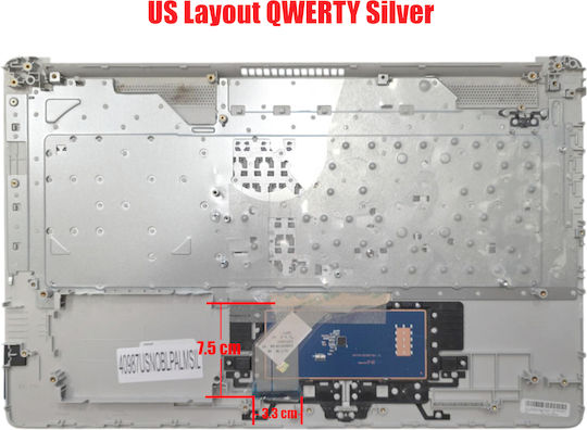 Laptop Keyboard Keyboard Palmrest Hp 17-by 17-ca 17t-by400 17-by2004nv 17-ca0000au 17-ca0000ax 17-ca0001a 17z-ca300 6070b1308113 L22750-001 L92783-001 L20193-001 L48409-001 US Silver Code 40987usnoblpalmsil