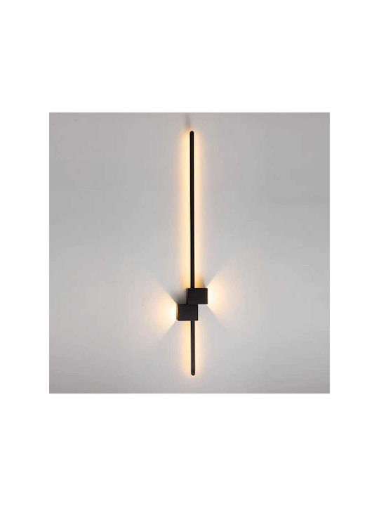 Jiju Lampă de perete modernă cu LED integrat și lumină alb cald Neagră 50x100x7cm