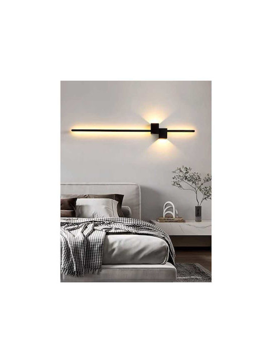 Jiju Lampă de perete modernă cu LED integrat și lumină alb cald Neagră 50x100x7cm