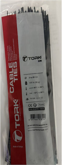 Tork Plastic Cable Ties 750mm x 7.5mm in Black Colour (100 pcs) 038.BLK.76W.0750