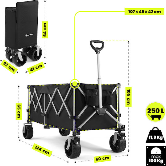 Kippwagen Zusammenklappbar Anhänger Gartenkarren Metallisch 250lt