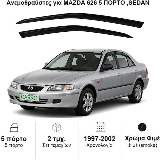 Heko Set of Windbreakers Front Car Dark Fime for Mazda 626 2pcs