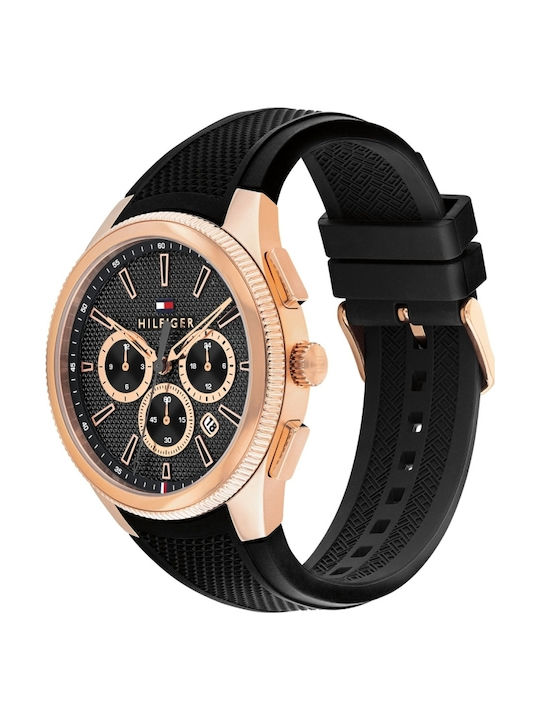 Tommy Hilfiger Sam Ceas Bărbătesc 43mm Cu Baterie Și Brățară Din Metal Neagră