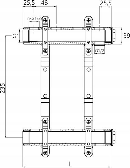 Central Heating Manifold 10 Circuits