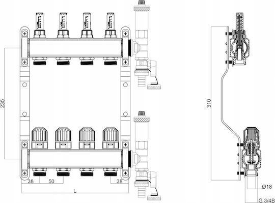Stainless Steel Manifold 11 Circuits